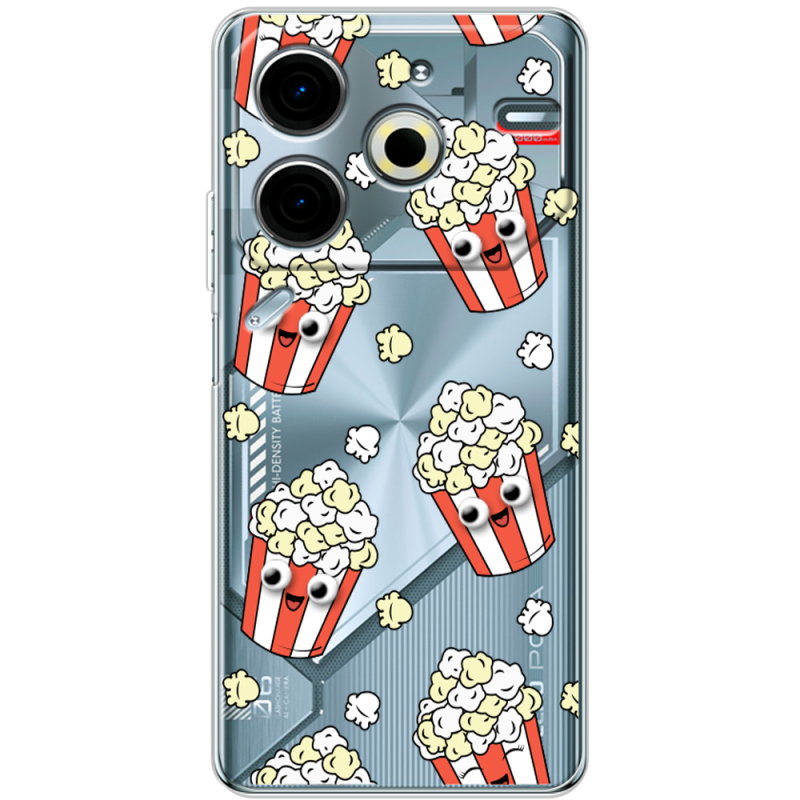 Прозрачный чехол BoxFace Tecno POVA 6 Neo с 3D-глазками Popcorn