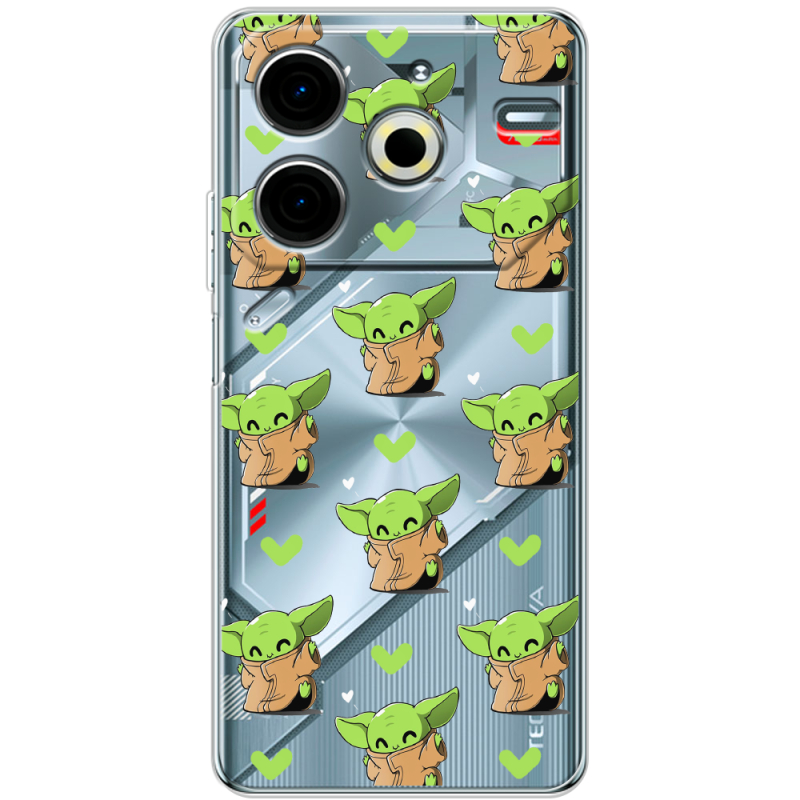 Прозрачный чехол BoxFace Tecno POVA 6 Neo Pattern Baby Yoda