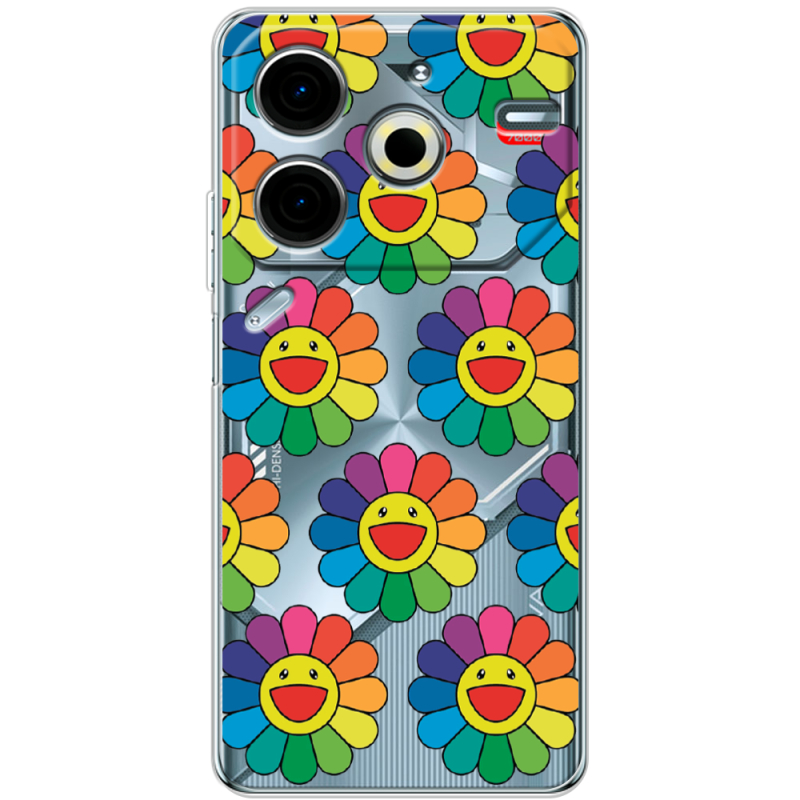 Прозрачный чехол BoxFace Tecno POVA 6 Neo Hippie Flowers