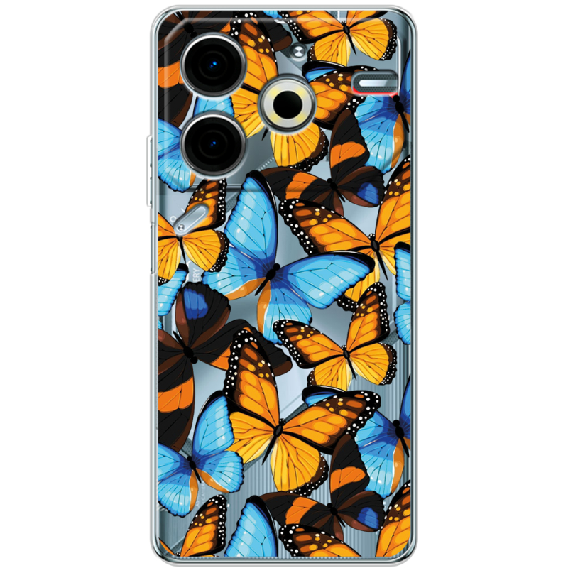 Прозрачный чехол BoxFace Tecno POVA 6 Neo Butterfly Morpho