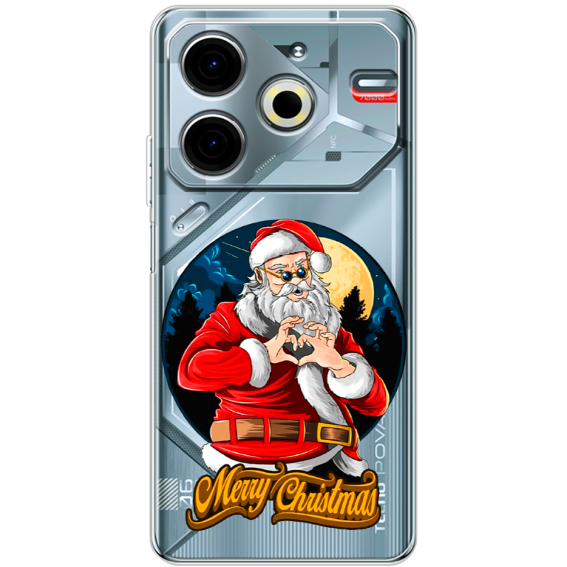 Прозрачный чехол BoxFace Tecno POVA 6 Neo Cool Santa