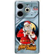 Прозрачный чехол BoxFace Tecno POVA 6 Neo Cool Santa