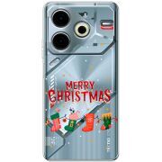 Прозрачный чехол BoxFace Tecno POVA 6 Neo Merry Christmas