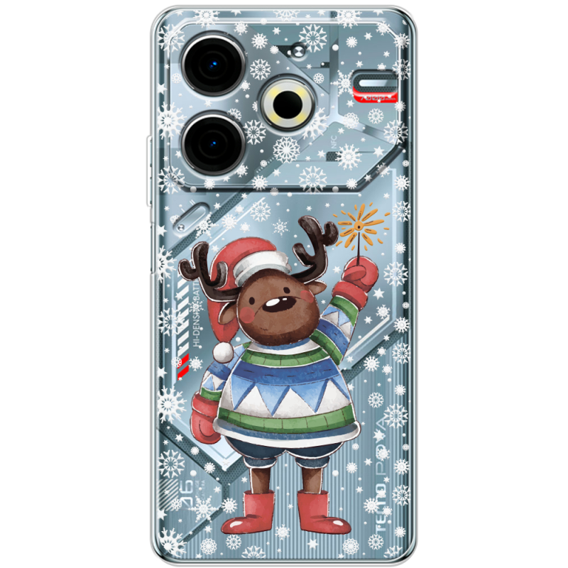 Прозрачный чехол BoxFace Tecno POVA 6 Neo Christmas Deer with Snow