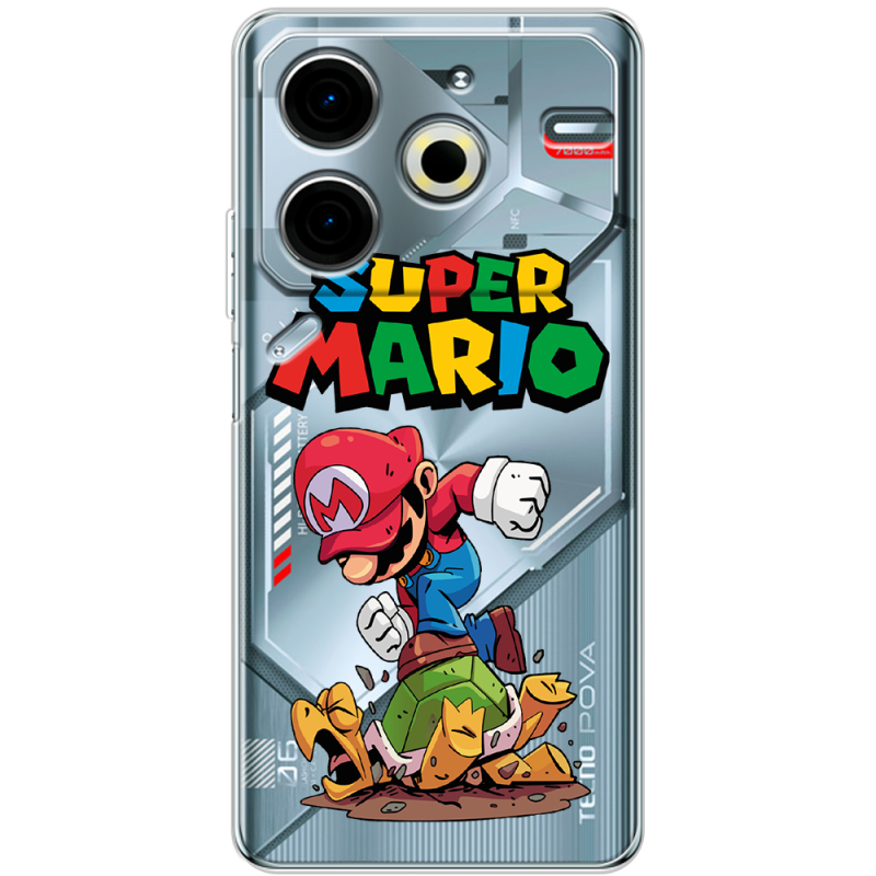 Прозрачный чехол BoxFace Tecno POVA 6 Neo Super Mario