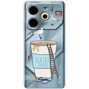 Прозрачный чехол BoxFace Tecno POVA 6 Neo Segull in Cofee Pool