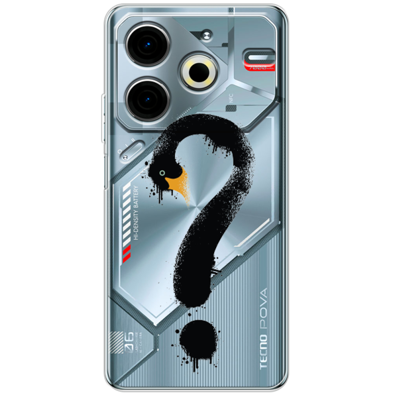 Прозрачный чехол BoxFace Tecno POVA 6 Neo Swan question