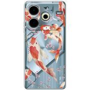 Прозрачный чехол BoxFace Tecno POVA 6 Neo Japanese Koi Fish