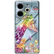 Прозрачный чехол BoxFace Tecno POVA 6 Neo Colorful Giraffe