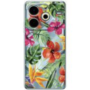 Прозрачный чехол BoxFace Tecno POVA 6 Neo Tropical Flowers