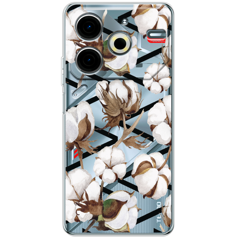 Прозрачный чехол BoxFace Tecno POVA 6 Neo Cotton flowers