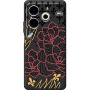 Черный чехол BoxFace Tecno POVA 6 Neo FranceFlowers