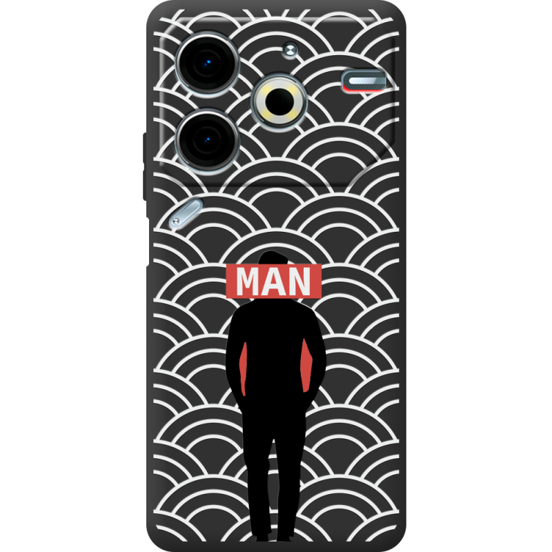 Черный чехол BoxFace Tecno POVA 6 Neo Man Pattern