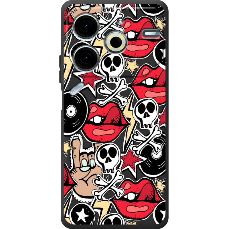 Черный чехол BoxFace Tecno POVA 6 Neo Rock Graffiti