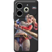 Черный чехол BoxFace Tecno POVA 6 Neo Happy Harley Quinn