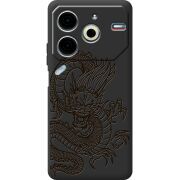 Черный чехол BoxFace Tecno POVA 6 Neo Chinese Dragon