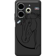 Черный чехол BoxFace Tecno POVA 6 Neo Horse