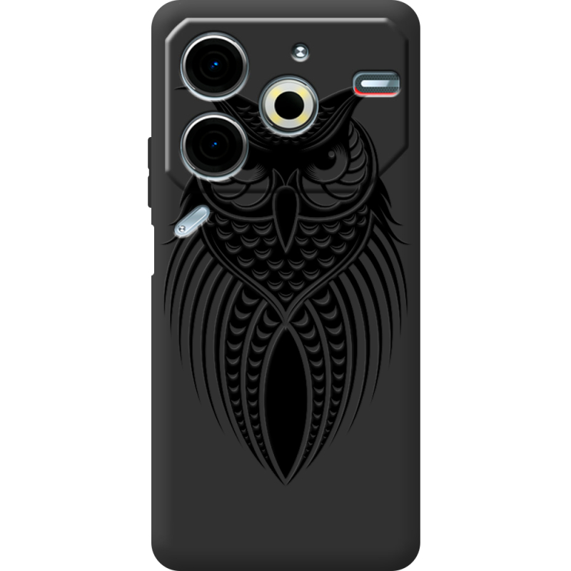 Черный чехол BoxFace Tecno POVA 6 Neo Owl