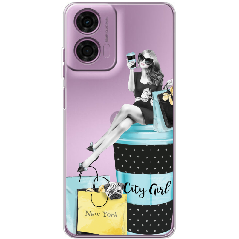 Прозрачный чехол BoxFace Motorola E14 City Girl