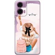 Прозрачный чехол BoxFace Motorola E14 Travel Girl