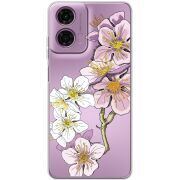 Прозрачный чехол BoxFace Motorola E14 Cherry Blossom