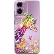 Прозрачный чехол BoxFace Motorola E14 Colorful Giraffe