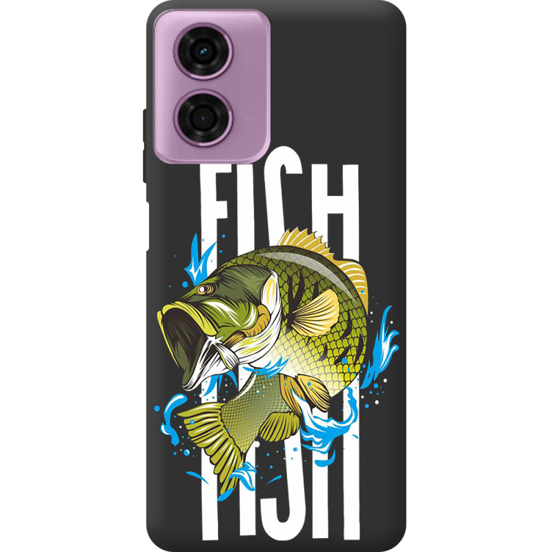 Черный чехол BoxFace Motorola E14 Fish