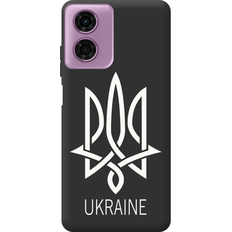 Черный чехол BoxFace Motorola E14 Тризуб монограмма ukraine