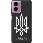 Черный чехол BoxFace Motorola E14 Тризуб монограмма ukraine