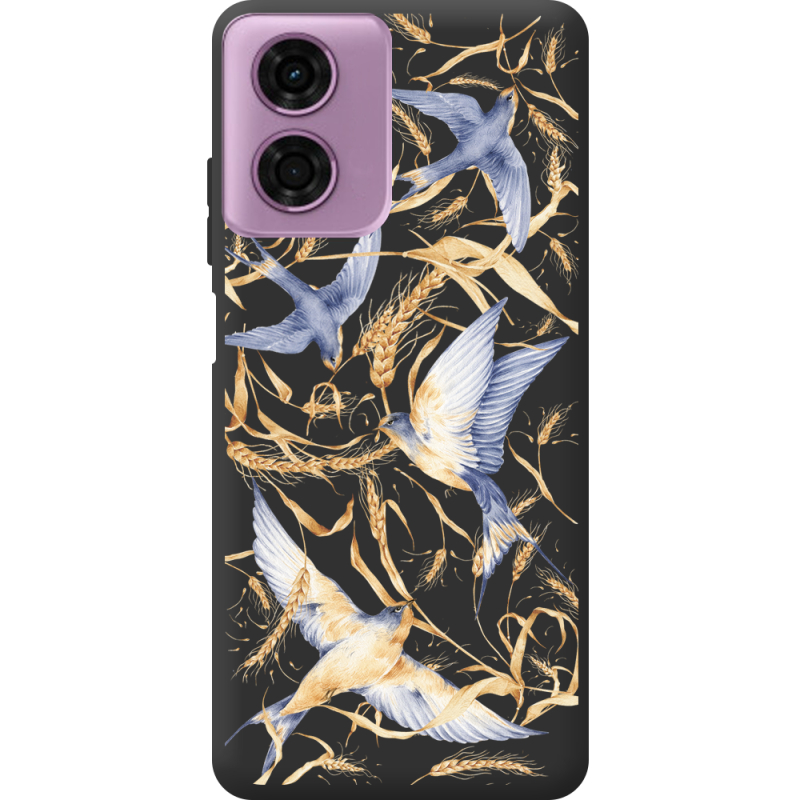 Черный чехол BoxFace Motorola E14 Ластівки