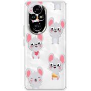 Прозорий чохол BoxFace Honor 200 с 3D-глазками Mouse