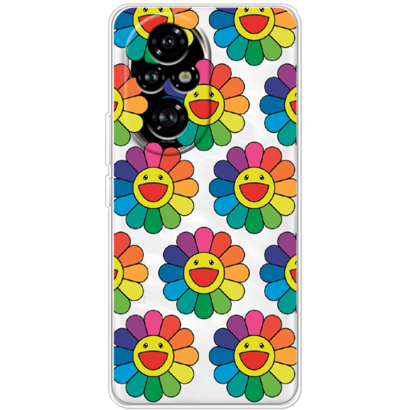 Прозорий чохол BoxFace Honor 200 Hippie Flowers
