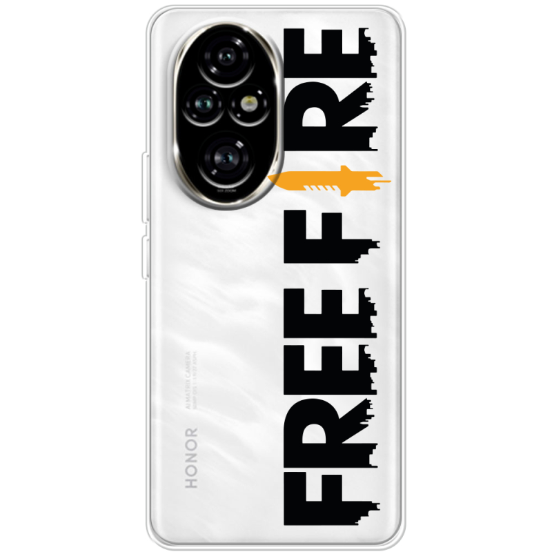 Прозорий чохол BoxFace Honor 200 Free Fire Black Logo