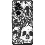 Чорний чохол BoxFace Honor 200 Skull and Roses