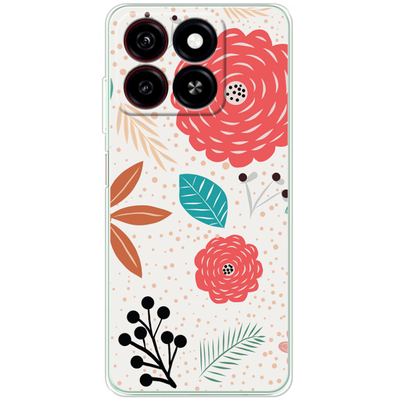 Чехол BoxFace ZTE Blade A35 Line Flowers