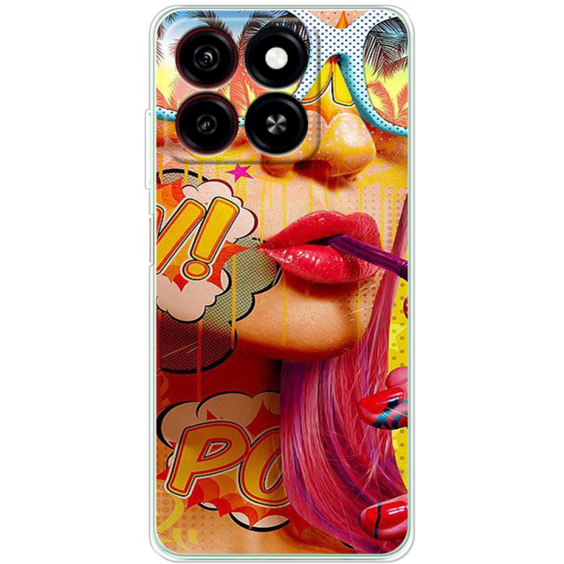 Чехол BoxFace ZTE Blade A35 Yellow Girl Pop Art