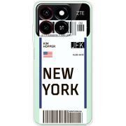 Прозрачный чехол BoxFace ZTE Blade A35 Ticket New York