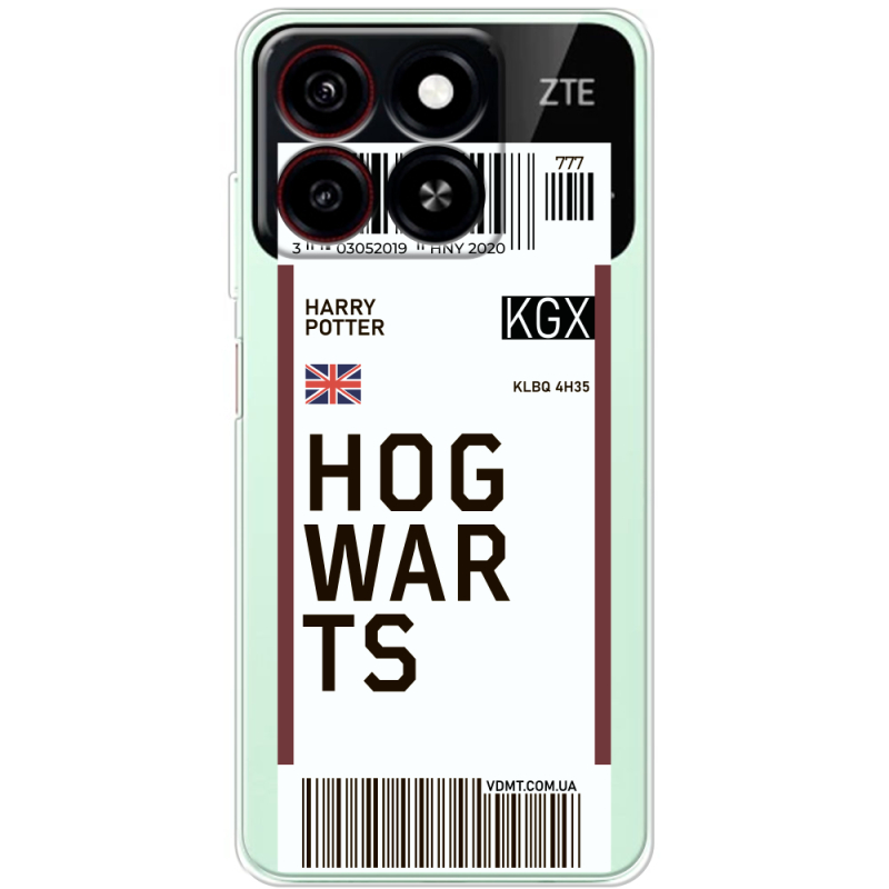 Прозрачный чехол BoxFace ZTE Blade A35 Ticket Hogwarts