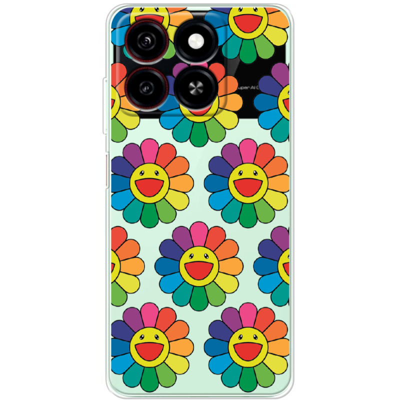 Прозрачный чехол BoxFace ZTE Blade A35 Hippie Flowers