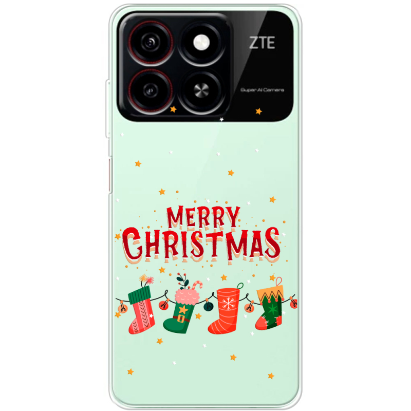 Прозрачный чехол BoxFace ZTE Blade A35 Merry Christmas