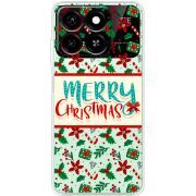 Прозрачный чехол BoxFace ZTE Blade A35 Vintage Christmas Pattern