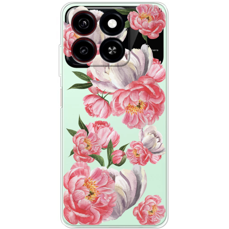 Прозрачный чехол BoxFace ZTE Blade A35 Peony Watercolor Style