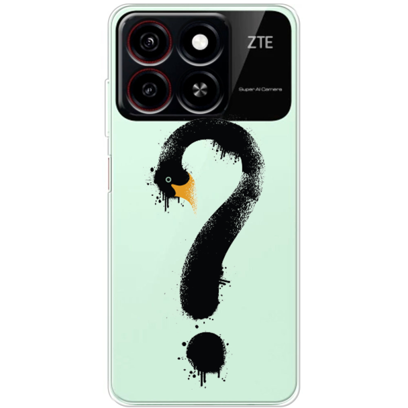 Прозрачный чехол BoxFace ZTE Blade A35 Swan question