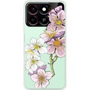 Прозрачный чехол BoxFace ZTE Blade A35 Cherry Blossom