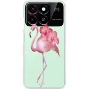 Прозрачный чехол BoxFace ZTE Blade A35 Floral Flamingo