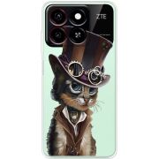 Прозрачный чехол BoxFace ZTE Blade A35 Steampunk Cat