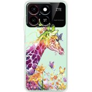 Прозрачный чехол BoxFace ZTE Blade A35 Colorful Giraffe