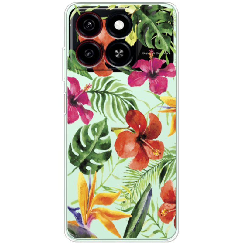 Прозрачный чехол BoxFace ZTE Blade A35 Tropical Flowers