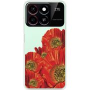 Прозрачный чехол BoxFace ZTE Blade A35 Red Poppies