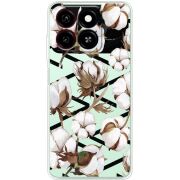 Прозрачный чехол BoxFace ZTE Blade A35 Cotton flowers